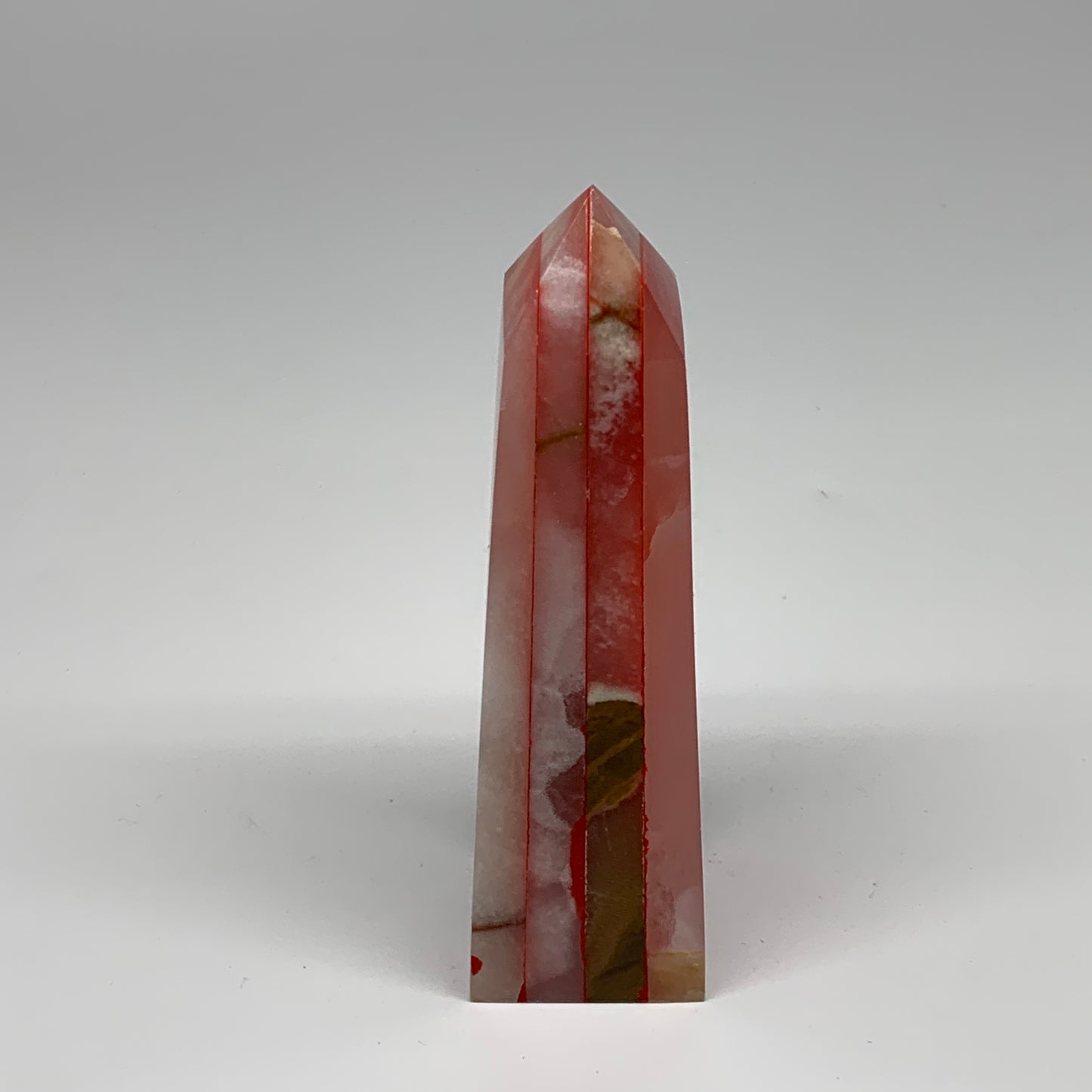 474.9g, 5.8"x1.6"x1.7" Dyed/Heated Calcite Point Tower Obelisk Crystal, B24985