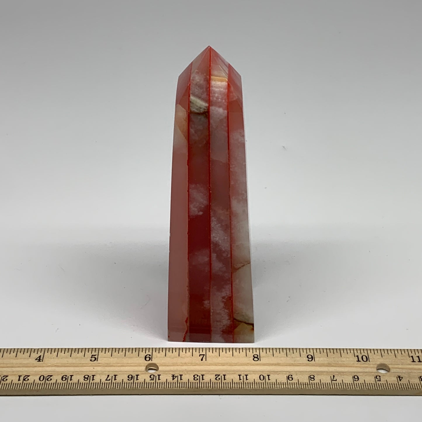 474.9g, 5.8"x1.6"x1.7" Dyed/Heated Calcite Point Tower Obelisk Crystal, B24985