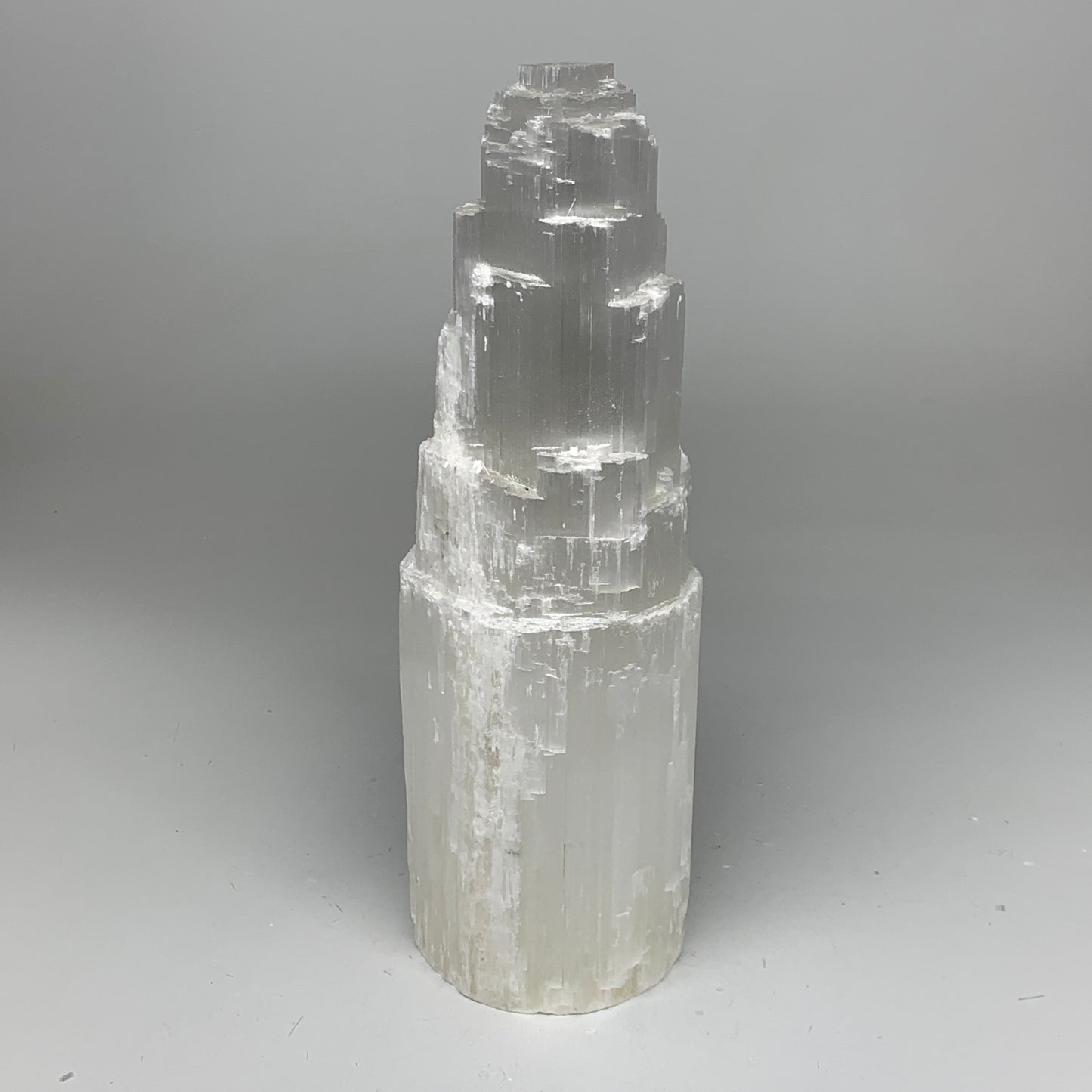 7.78 lb,12"x4" White Selenite (Satin Spar) Rough Lamp W/Chord @Morocco,B12382