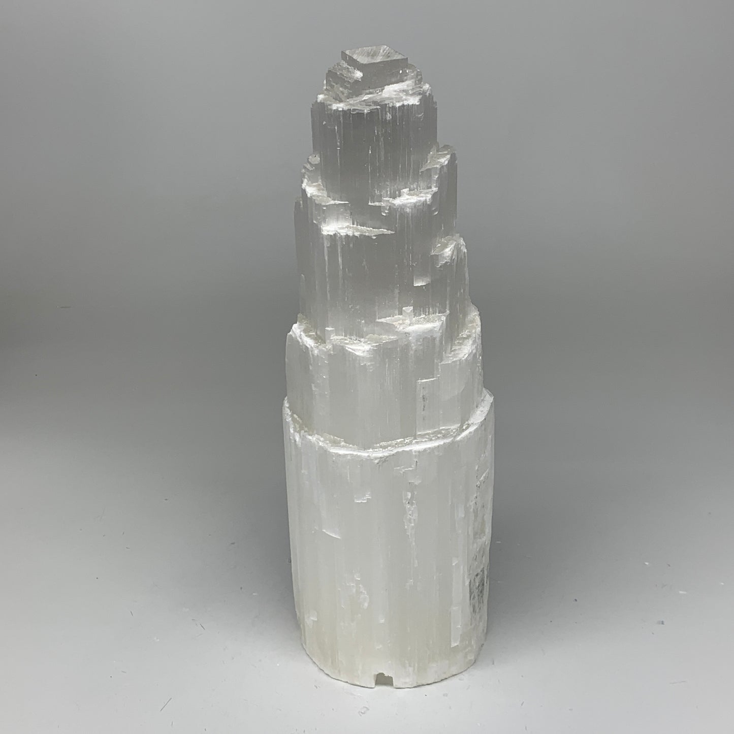 7.78 lb,12"x4" White Selenite (Satin Spar) Rough Lamp W/Chord @Morocco,B12382