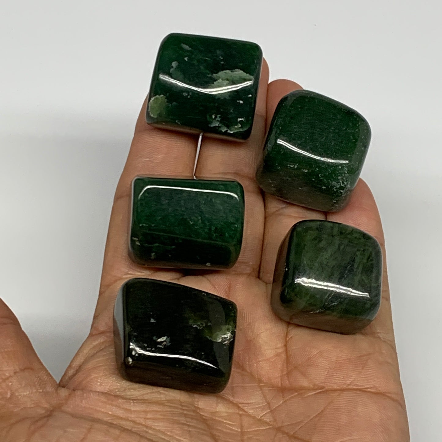 153.6g, 1"-1.2", 5pcs, Natural Nephrite Jade Tumbled Stone @Afghanistan,B26880