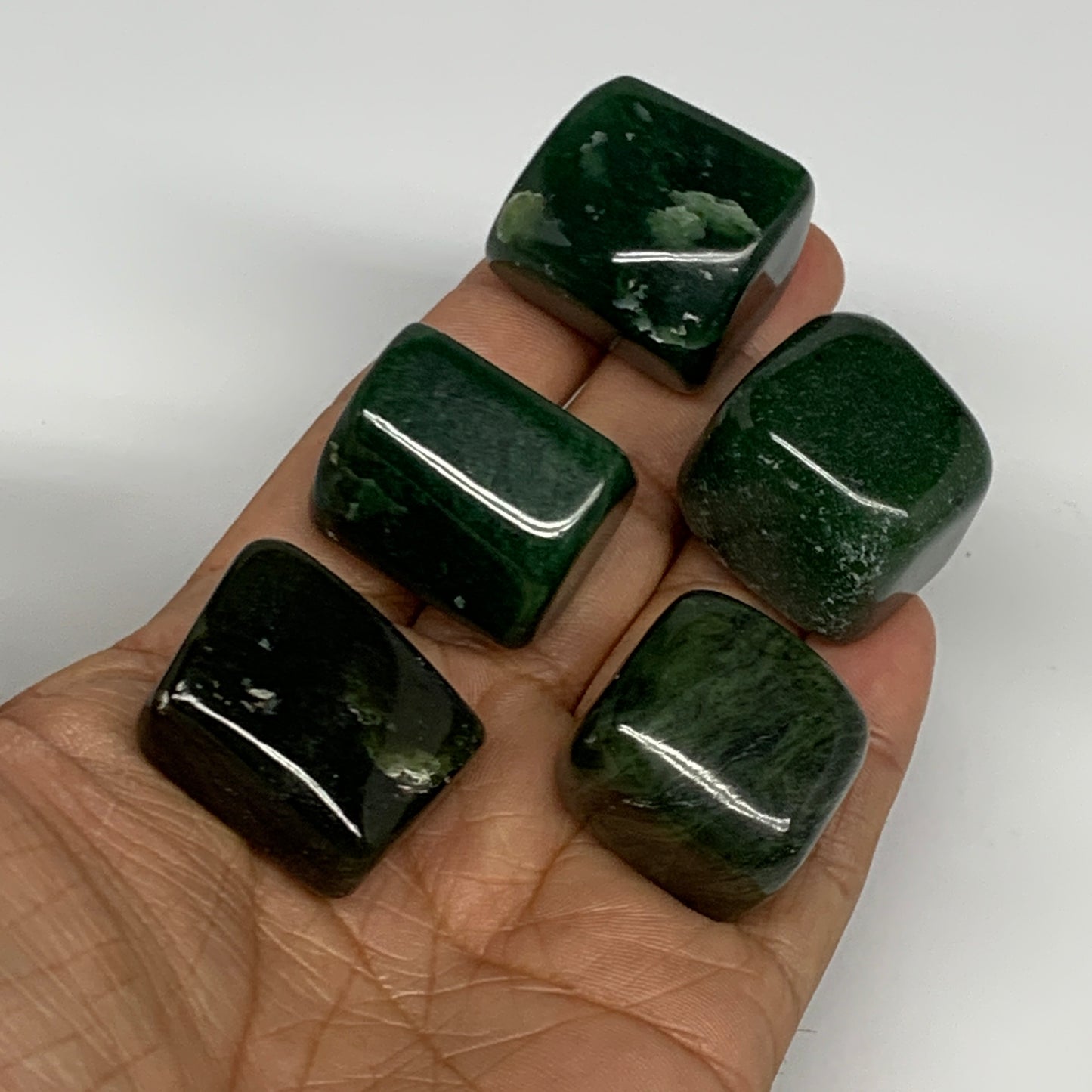 153.6g, 1"-1.2", 5pcs, Natural Nephrite Jade Tumbled Stone @Afghanistan,B26880