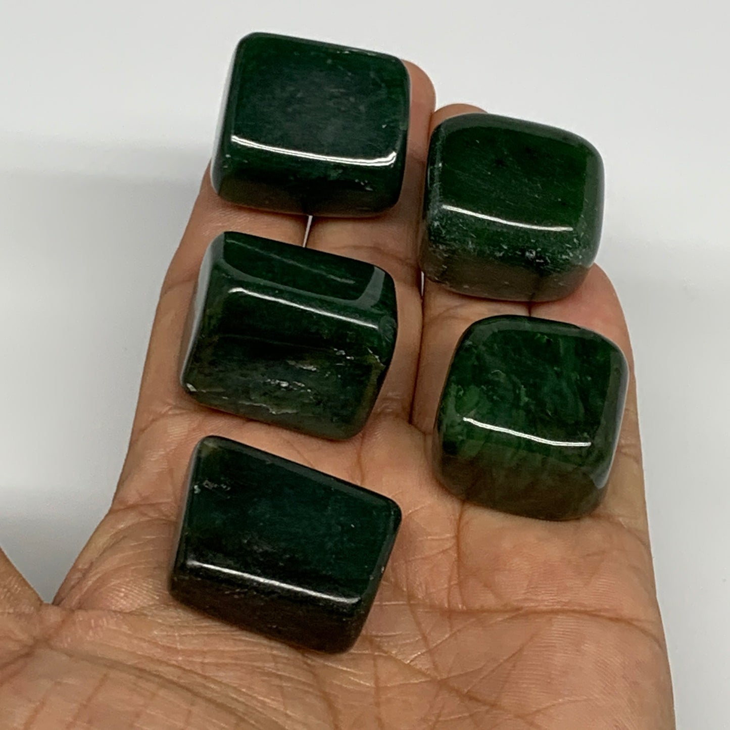 153.6g, 1"-1.2", 5pcs, Natural Nephrite Jade Tumbled Stone @Afghanistan,B26880