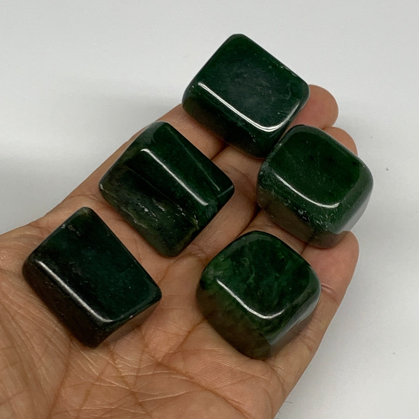 153.6g, 1"-1.2", 5pcs, Natural Nephrite Jade Tumbled Stone @Afghanistan,B26880