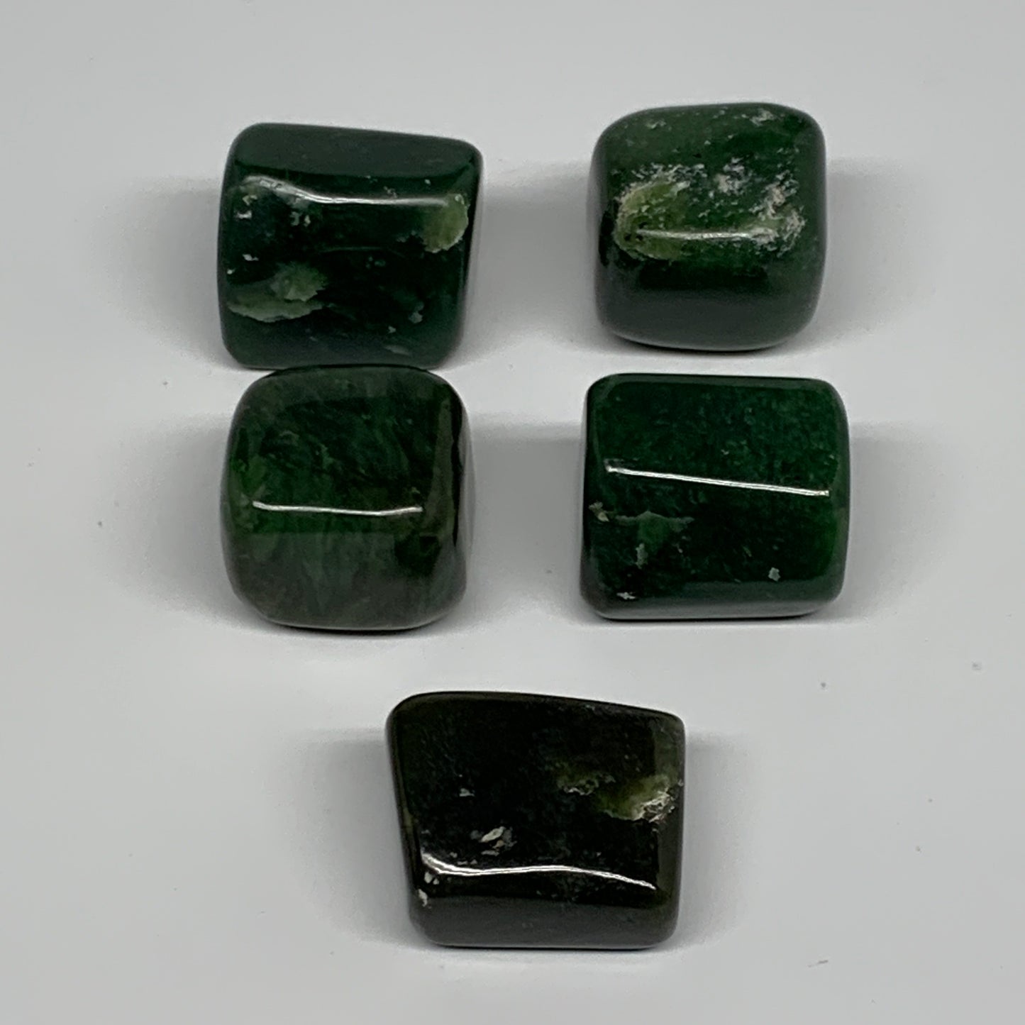 153.6g, 1"-1.2", 5pcs, Natural Nephrite Jade Tumbled Stone @Afghanistan,B26880