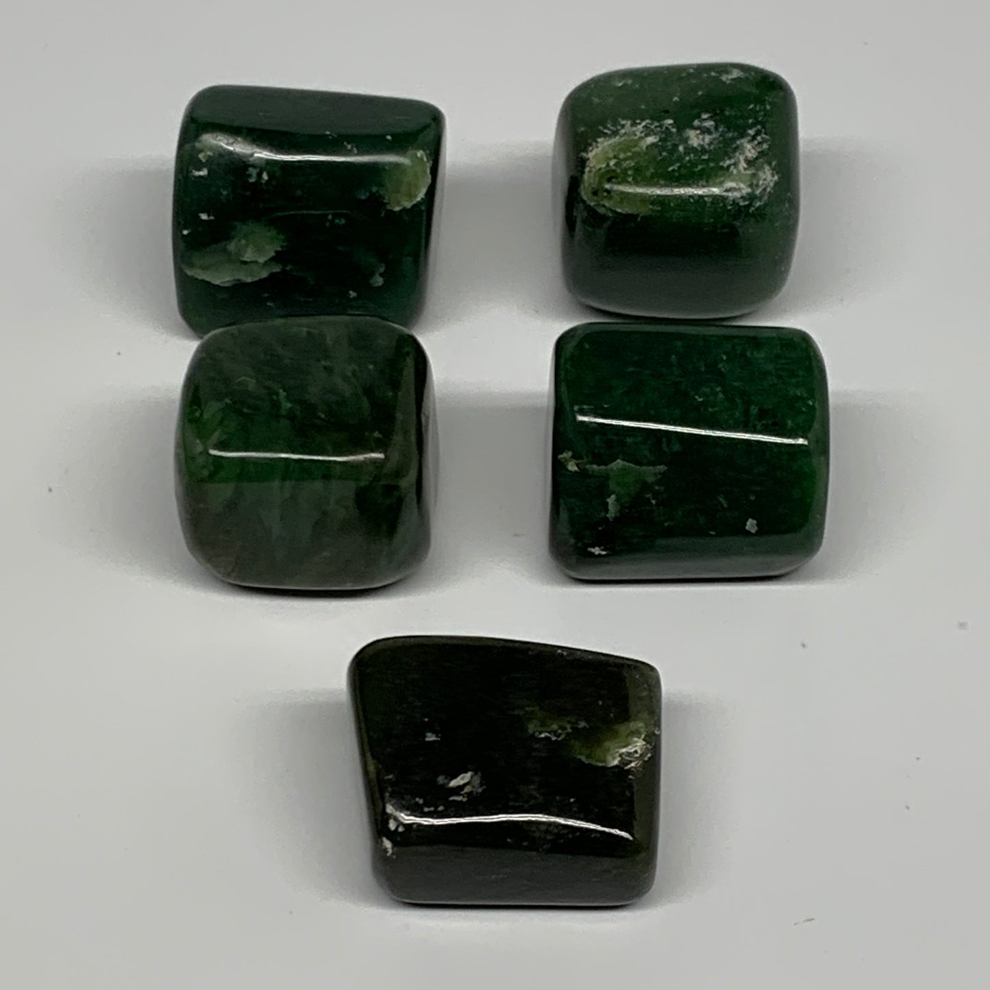 153.6g, 1"-1.2", 5pcs, Natural Nephrite Jade Tumbled Stone @Afghanistan,B26880