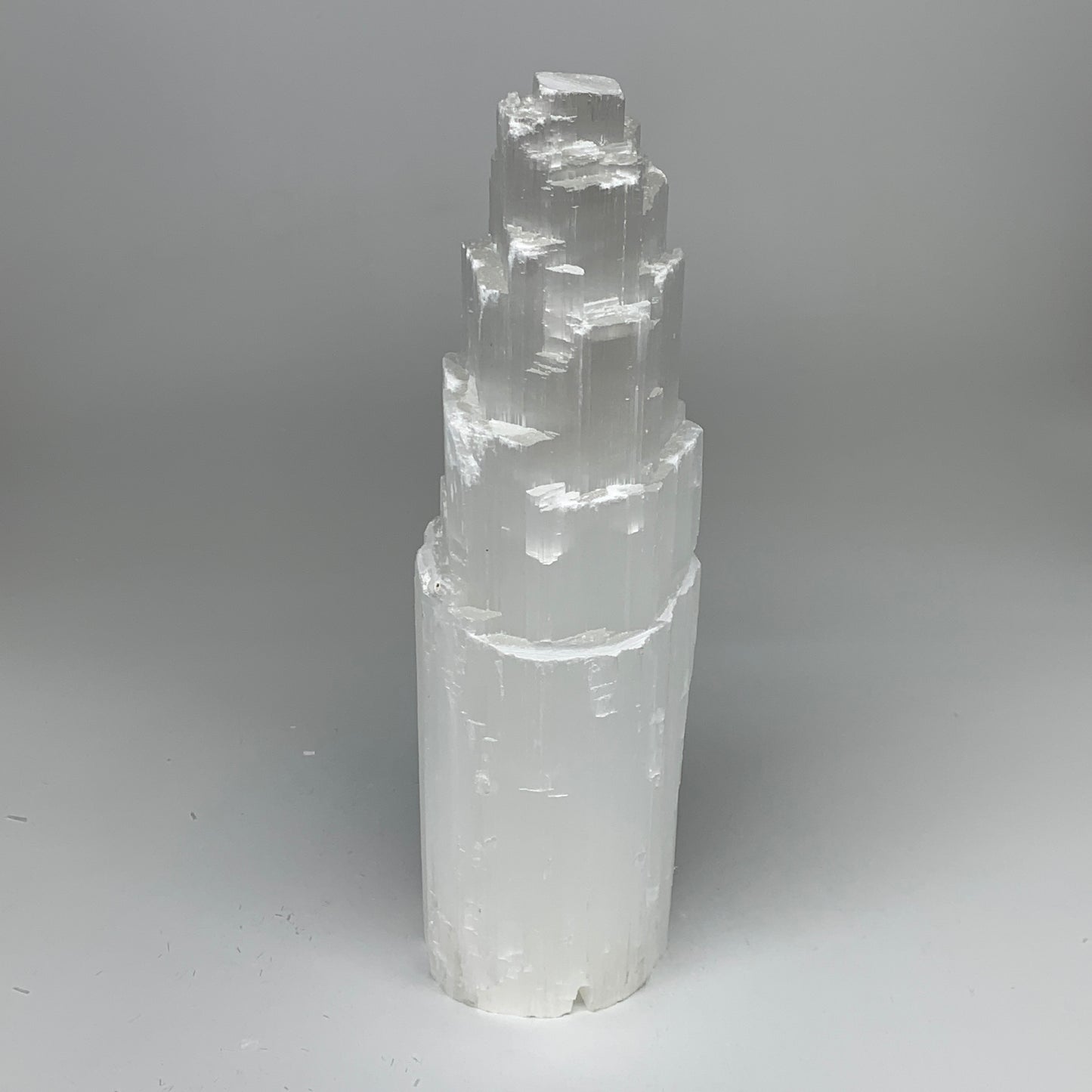 7 lb,12"x3.5" White Selenite (Satin Spar) Rough Lamp W/Chord @Morocco,B12386