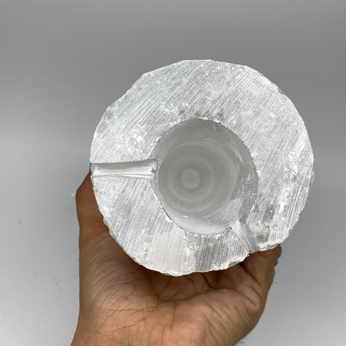 7 lb,12"x3.5" White Selenite (Satin Spar) Rough Lamp W/Chord @Morocco,B12386