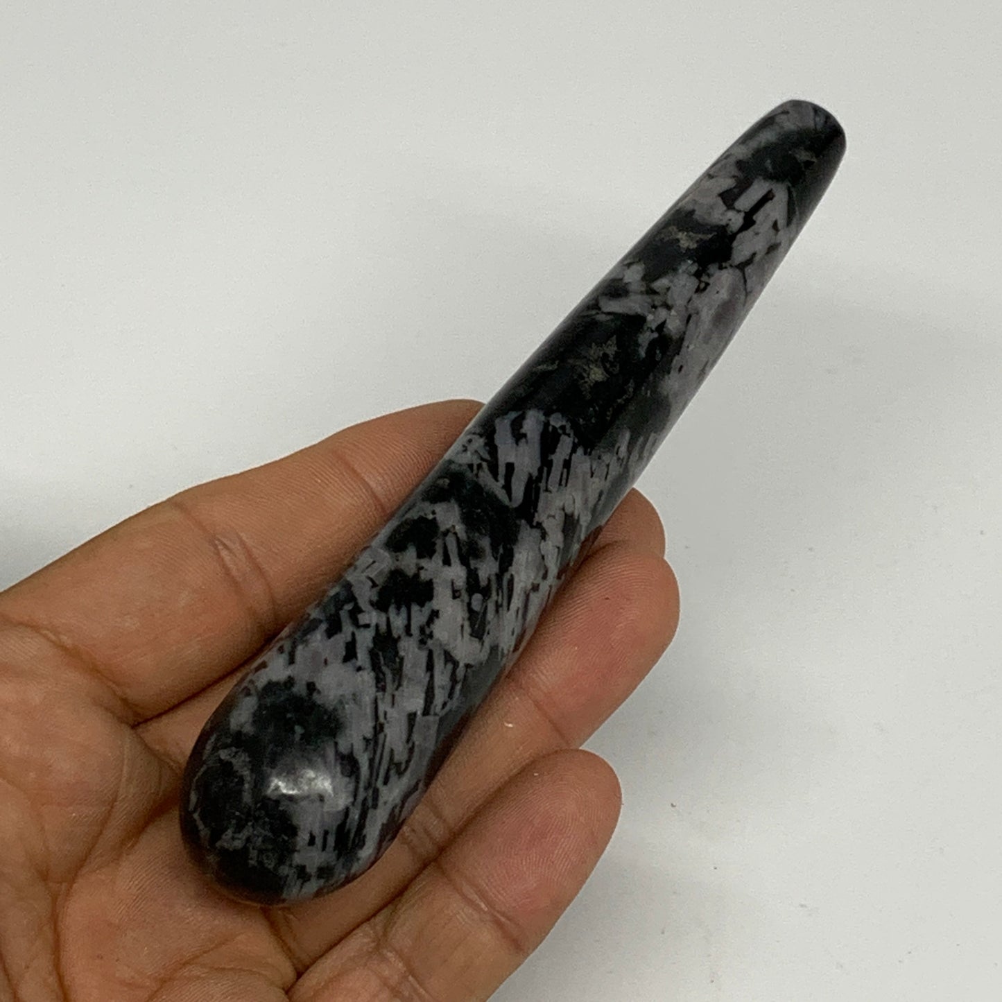 104.1g,5"x0.9" Indigo Gabro Merlinite Stick, Wand,Home Decor,Collectible,B18084