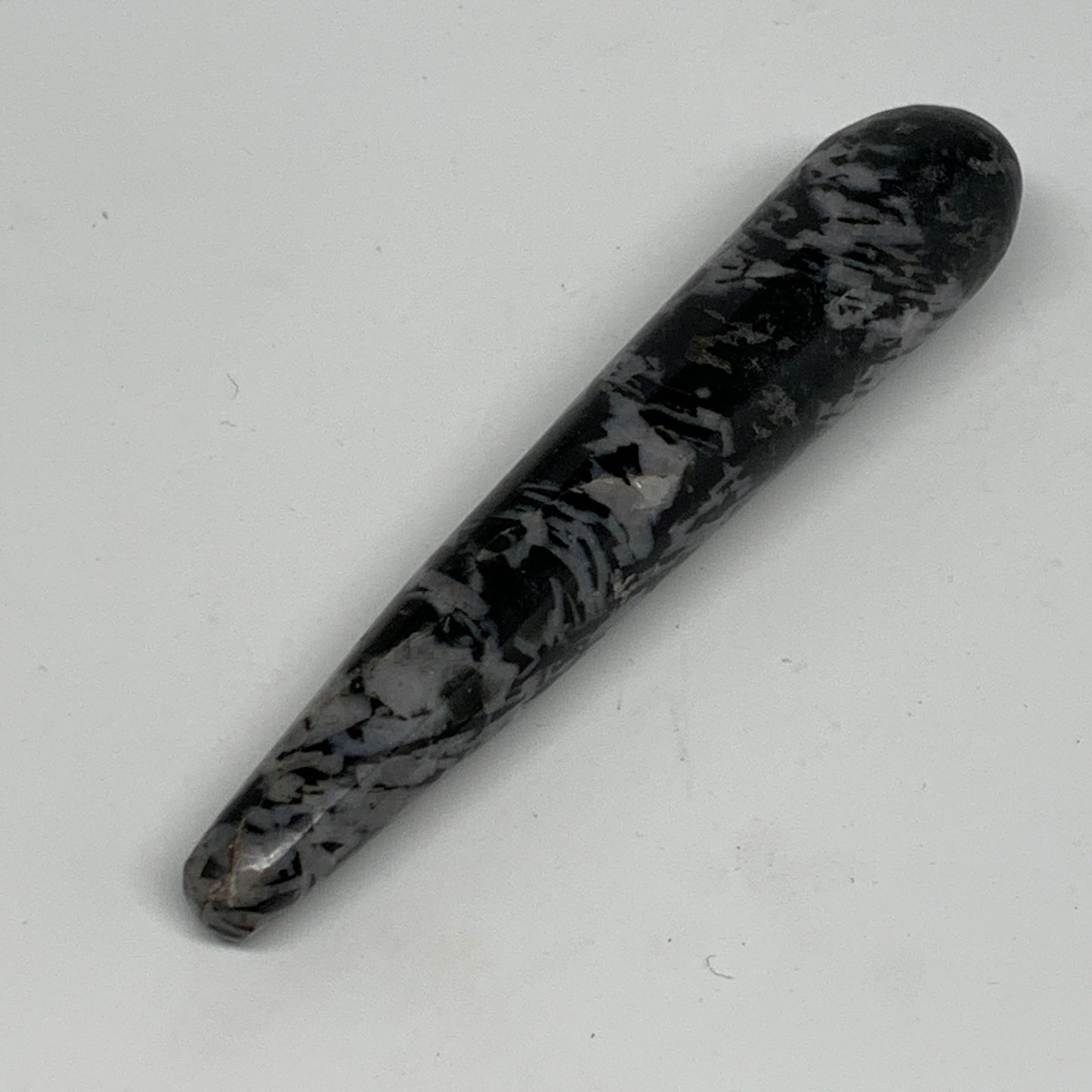 104.1g,5"x0.9" Indigo Gabro Merlinite Stick, Wand,Home Decor,Collectible,B18084