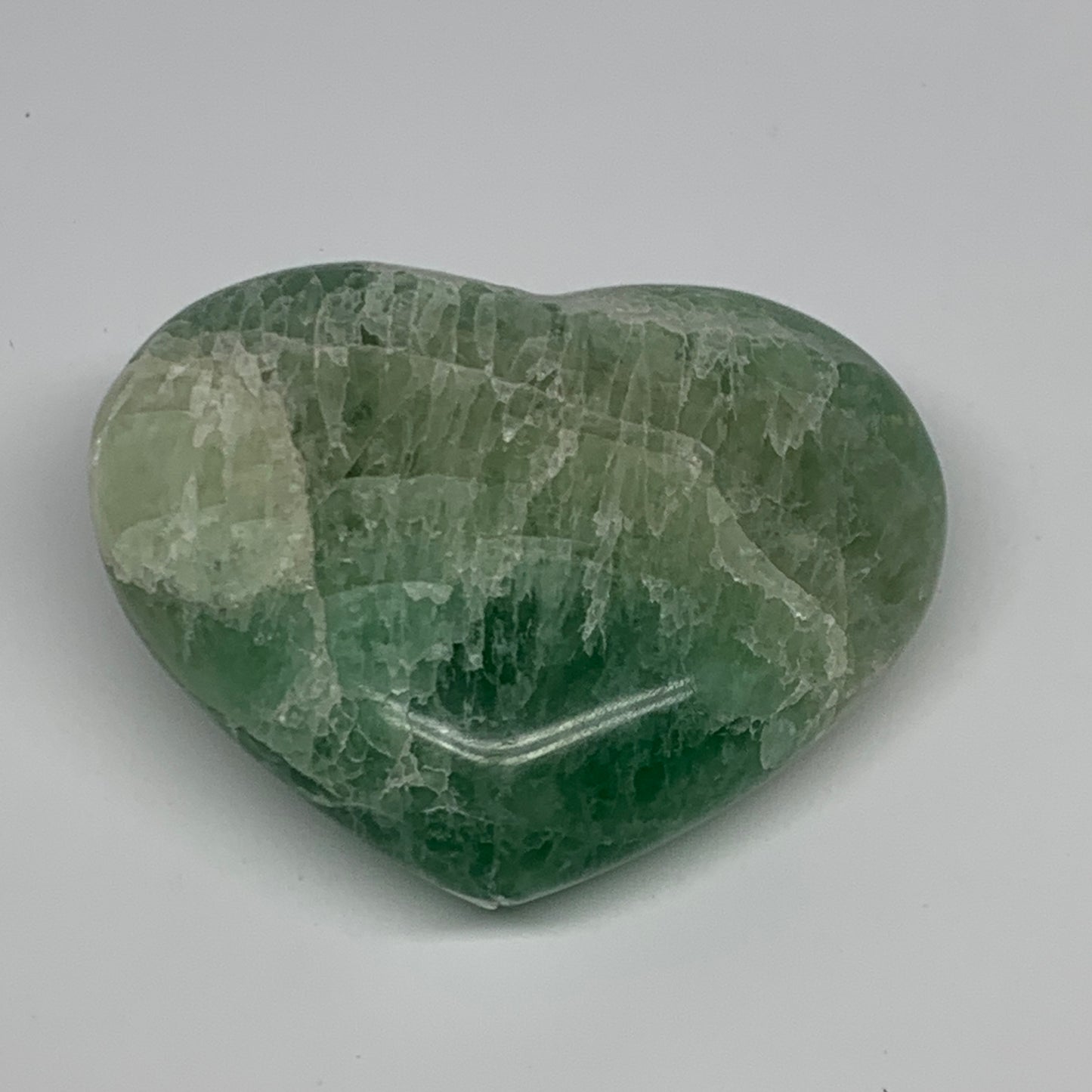 220.6g, 2.4" x 3" x 1.2" Fluorite Heart Healing Crystal @Madagascar, B17313