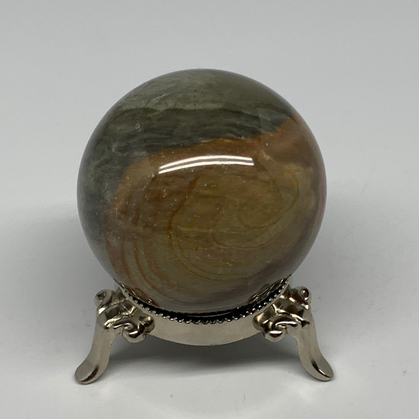 271g, 2.3" (49mm), Polychrome Jasper Sphere Ball Crystal Reiki @Madagascar, B157