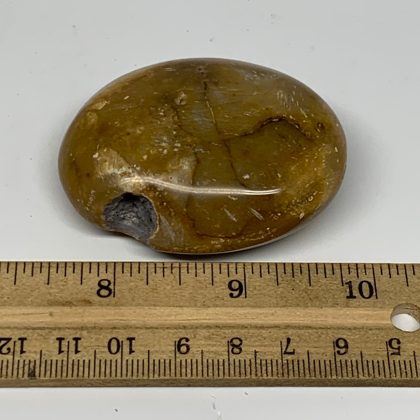 76.8g, 2.3"x1.8"x0.9", Yellow Ocean Jasper Palm-Stone @Madagascar, B18088