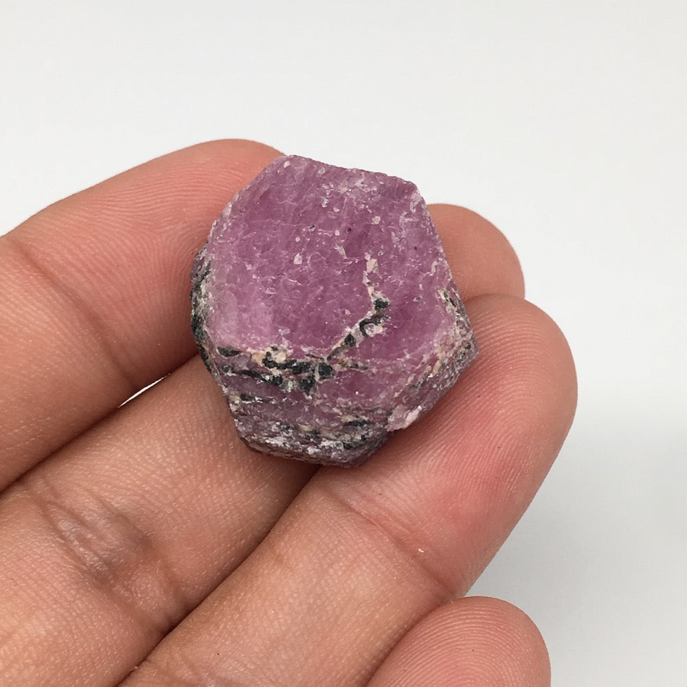 13g, 25mm x 21mm, Natural Ruby Crystal Slice Corundum Mineral Specimen, RC04