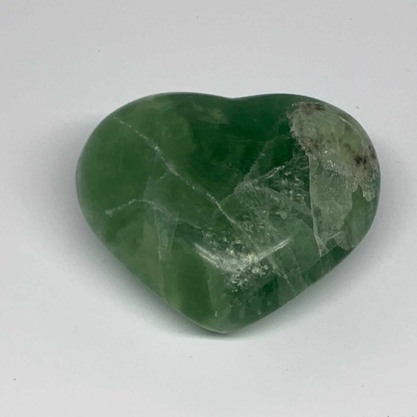 343.1g, 2.6" x 3.2" x 1.5" Fluorite Heart Healing Crystal @Madagascar, B17318