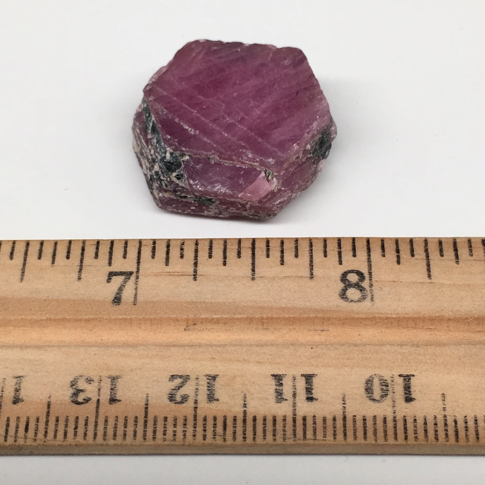 13g, 25mm x 21mm, Natural Ruby Crystal Slice Corundum Mineral Specimen, RC04