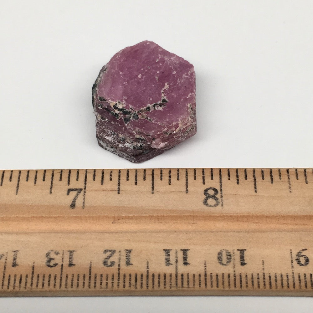 13g, 25mm x 21mm, Natural Ruby Crystal Slice Corundum Mineral Specimen, RC04