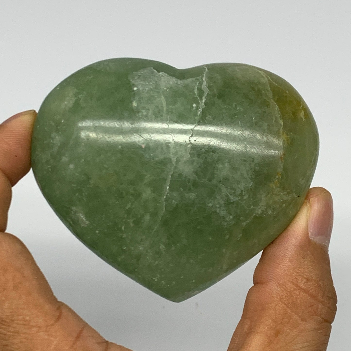 199.4g, 2.3" x 2.7" x 1.2" Fluorite Heart Healing Crystal @Madagascar, B17333