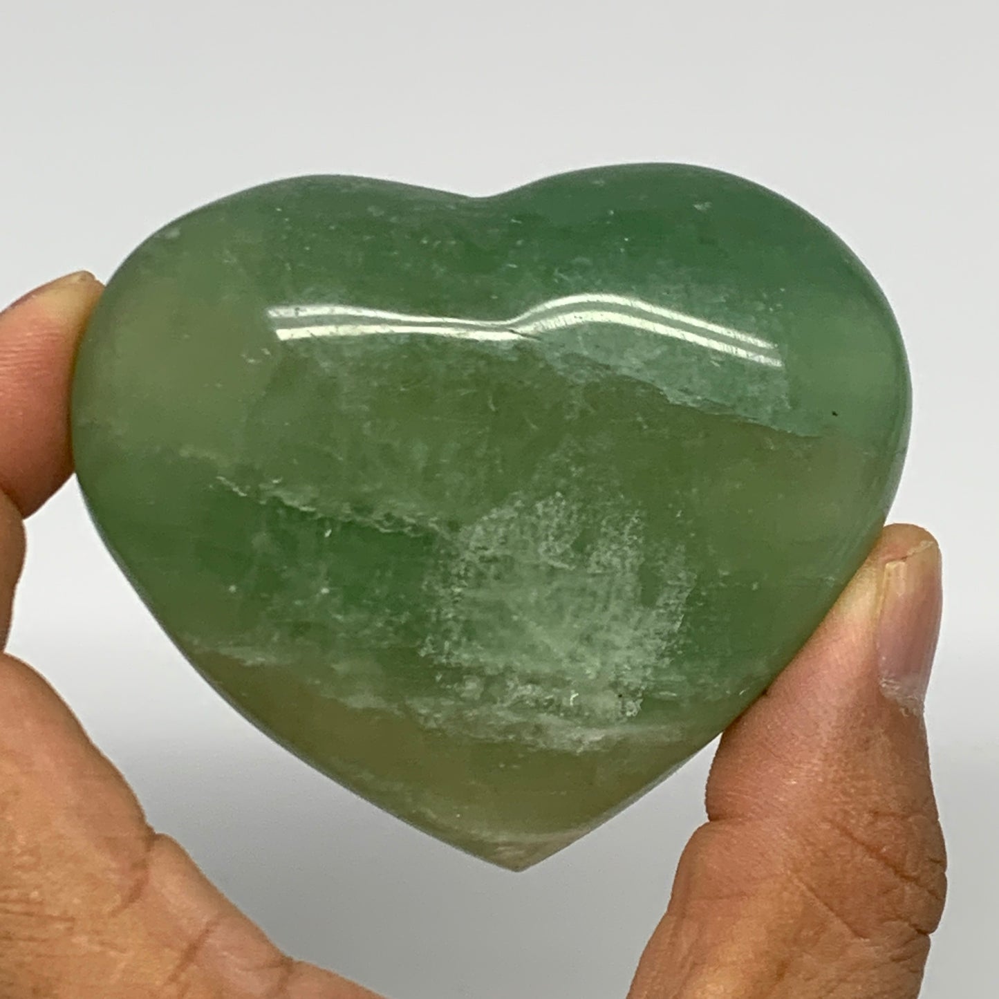 191.6g, 2.2" x 2.7" x 1.2" Fluorite Heart Healing Crystal @Madagascar, B17341