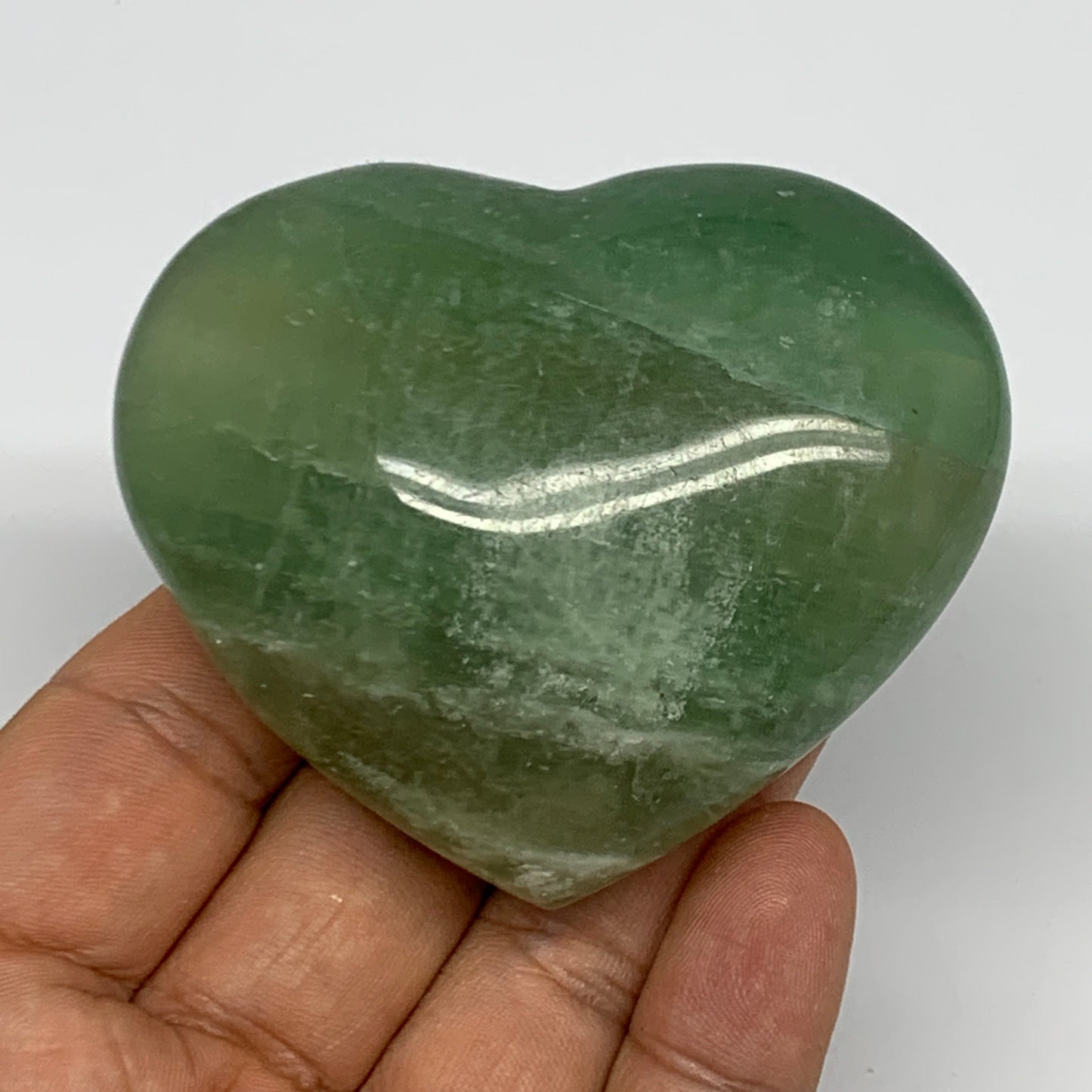 191.6g, 2.2" x 2.7" x 1.2" Fluorite Heart Healing Crystal @Madagascar, B17341