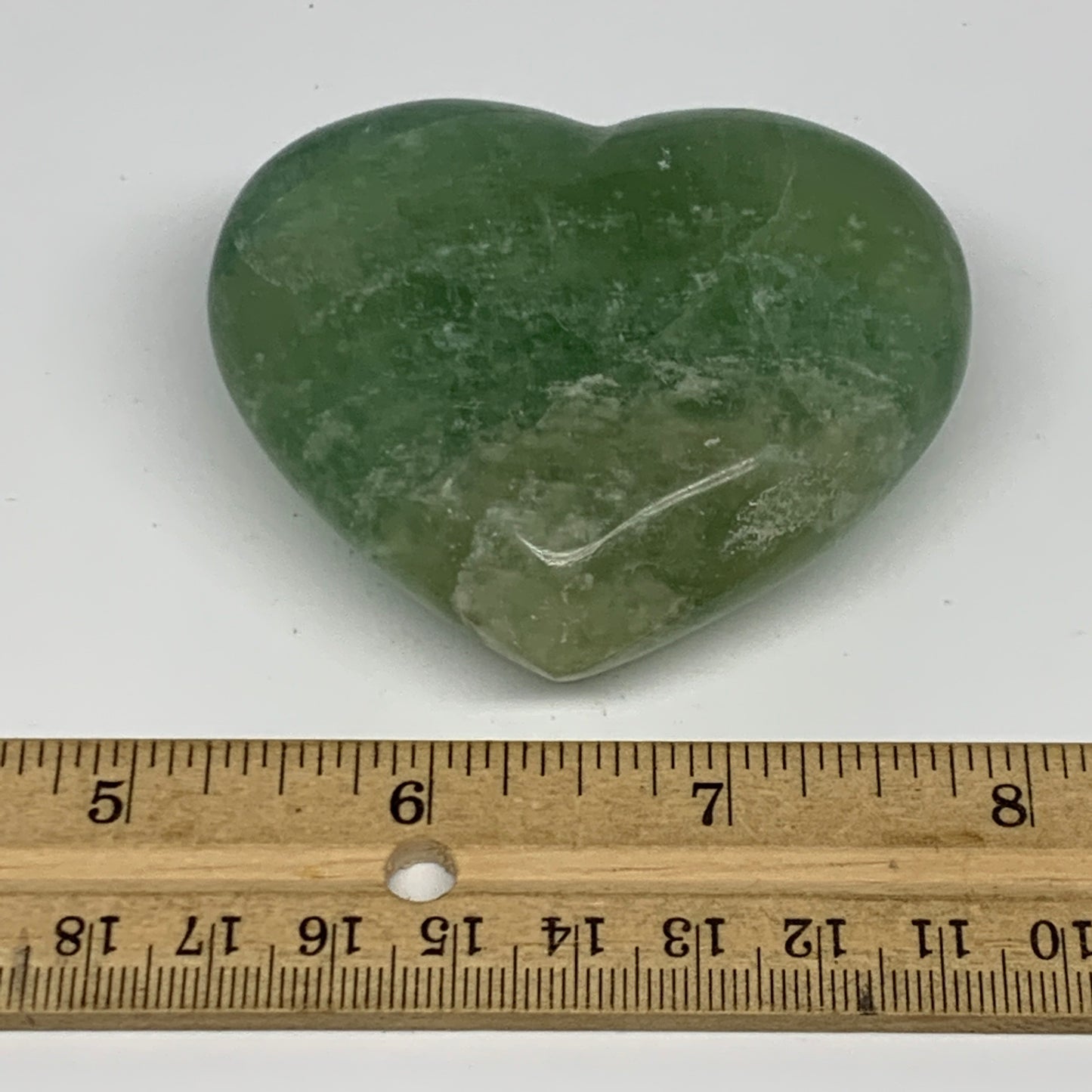 191.6g, 2.2" x 2.7" x 1.2" Fluorite Heart Healing Crystal @Madagascar, B17341