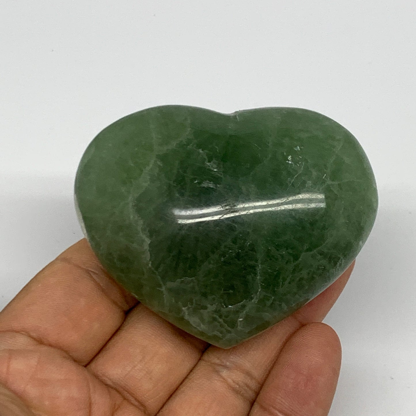 155.4g, 2" x 2.5" x 1.2" Fluorite Heart Healing Crystal @Madagascar, B17343