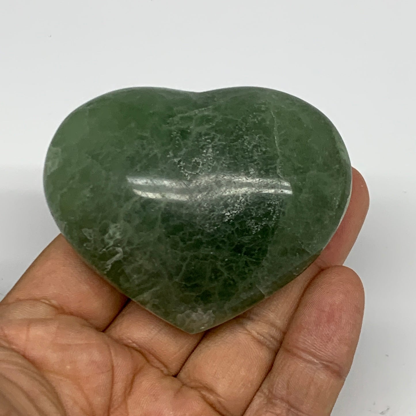 155.4g, 2" x 2.5" x 1.2" Fluorite Heart Healing Crystal @Madagascar, B17343