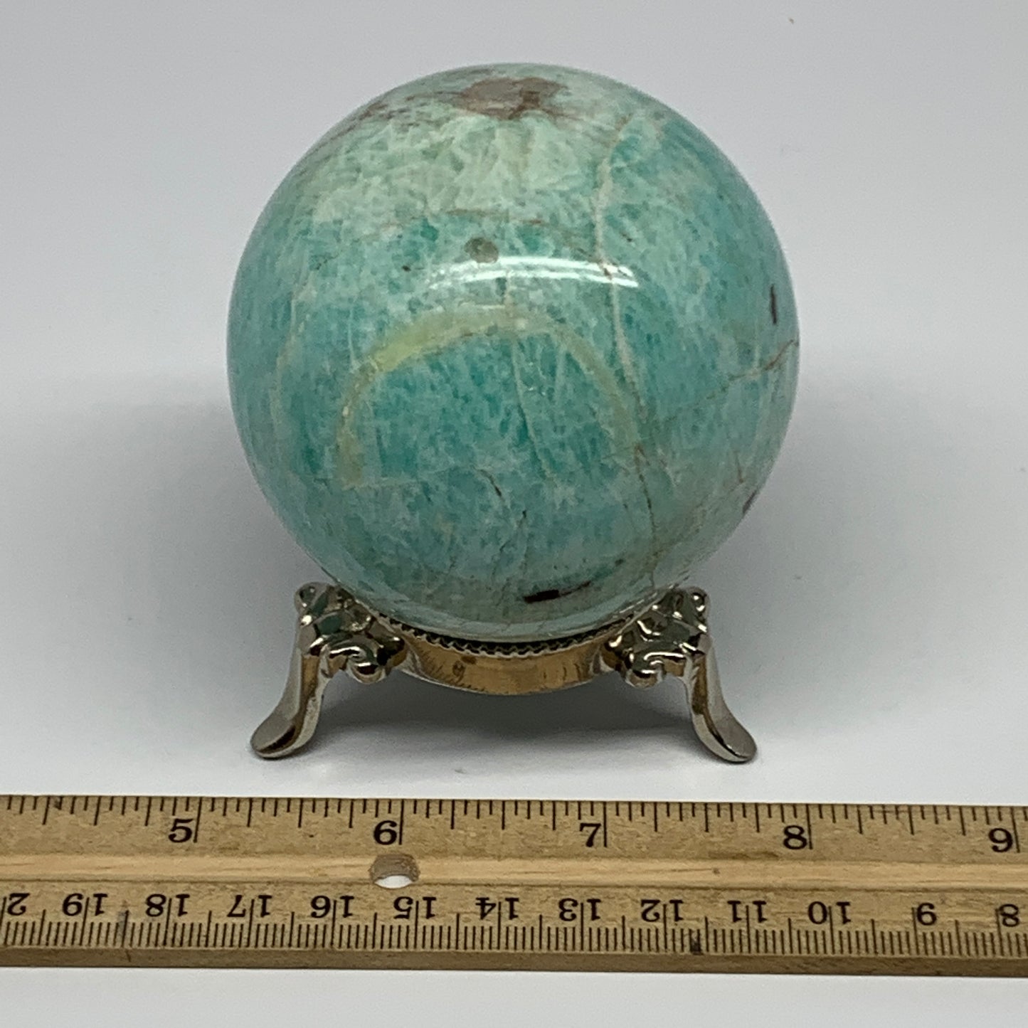 470.5g, 2.8" (70mm), Amazonite Sphere Ball Gemstone from Madagascar, B15781