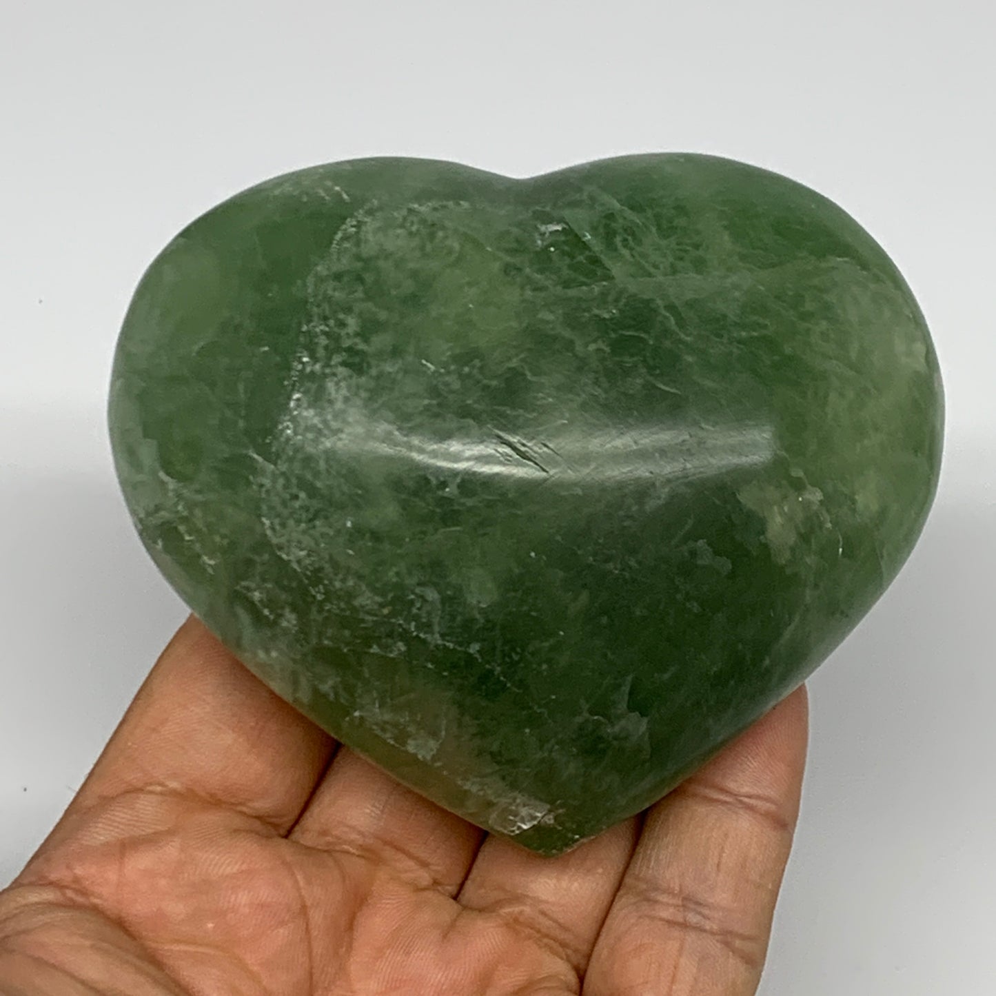 421.7g, 3" x 3.4" x 1.7" Fluorite Heart Healing Crystal @Madagascar, B17349