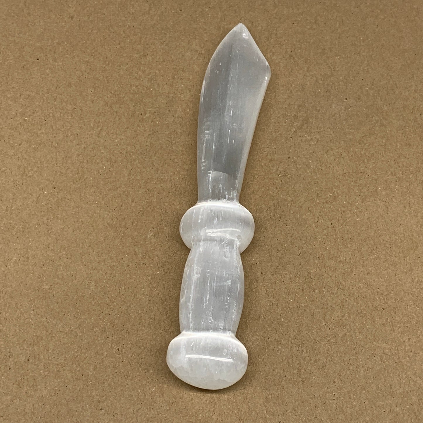 205g,8.75"x1.4"x0.9"Natural Selenite Crystal Knife (Satin Spar) @Morocco,B9163