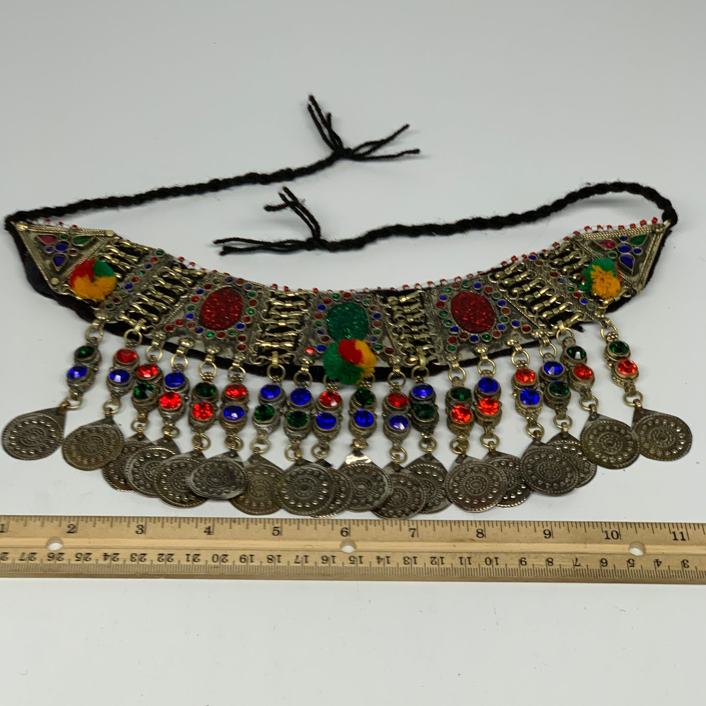 240g, 12"x5"Kuchi Choker Necklace Multi-Color Tribal Gypsy Bohemian,B14051