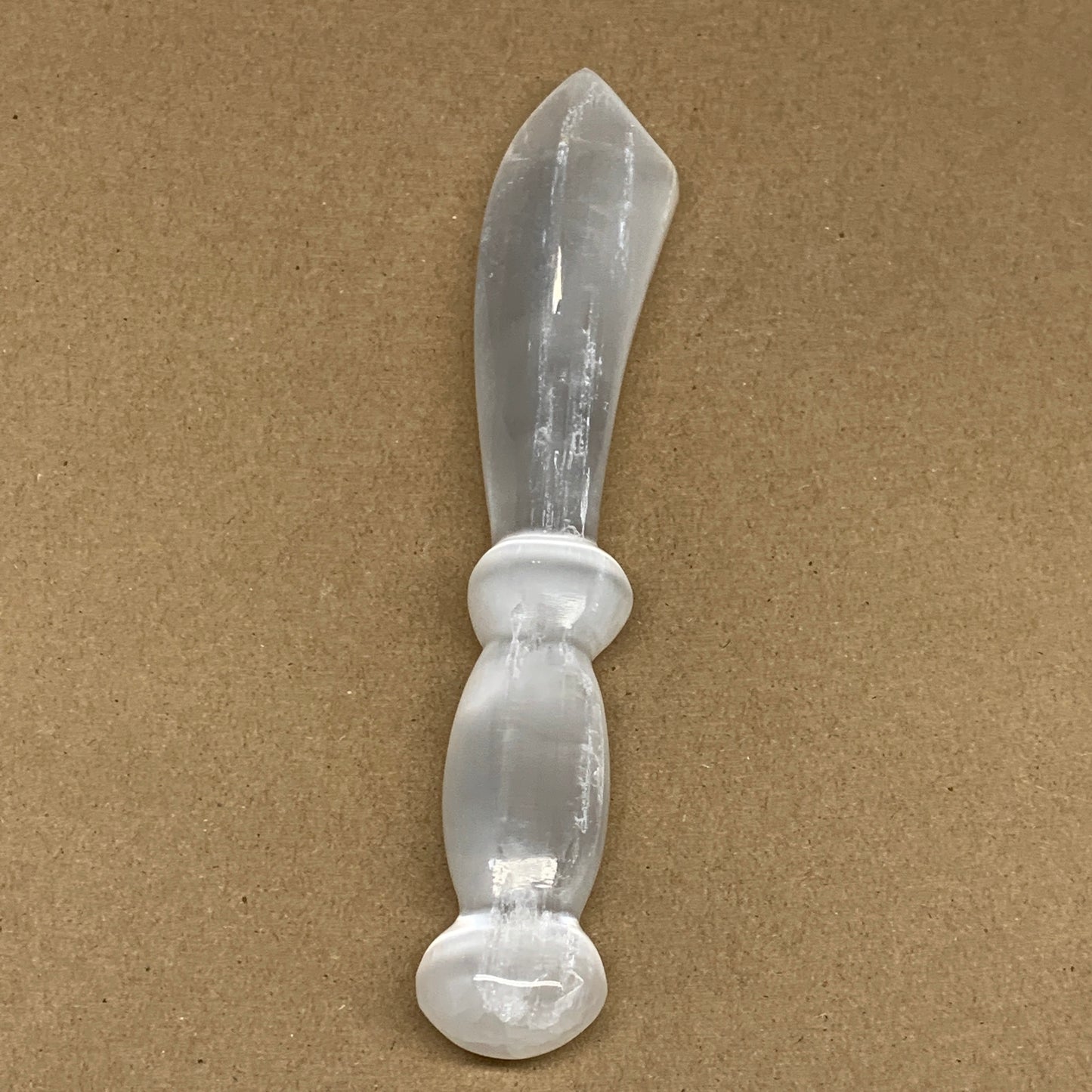 194.3g,8.75"x1.5"x0.9"Natural Selenite Crystal Knife (Satin Spar) @Morocco,B9165