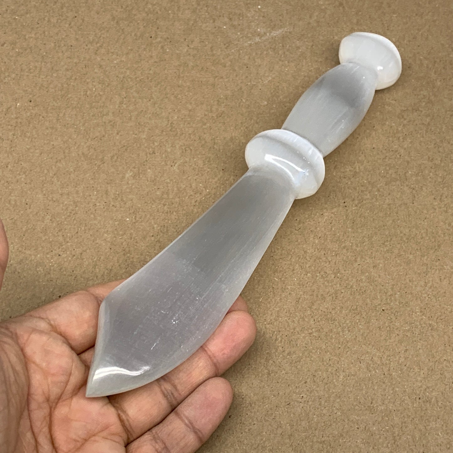 190.6g,8.7"x1.4"x0.8"Natural Selenite Crystal Knife (Satin Spar) @Morocco,B9167