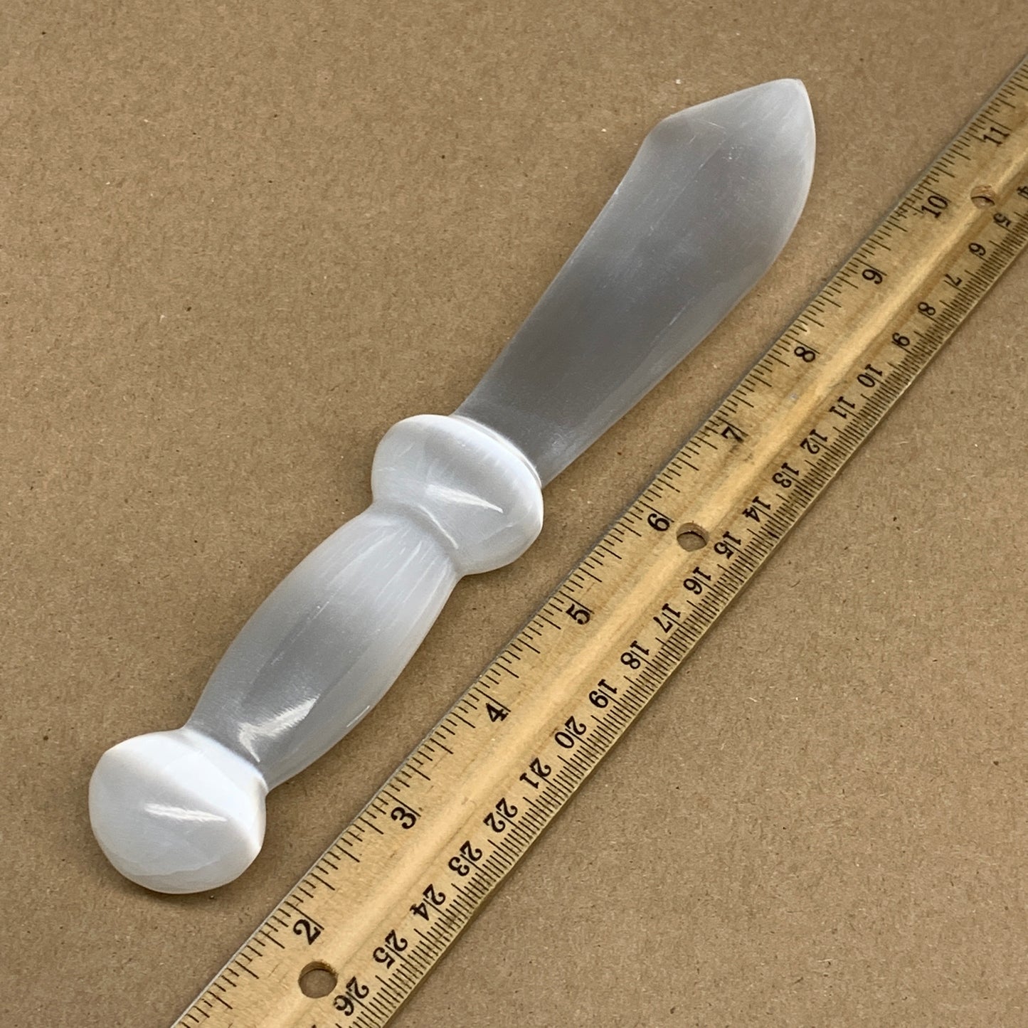 190.6g,8.7"x1.4"x0.8"Natural Selenite Crystal Knife (Satin Spar) @Morocco,B9167