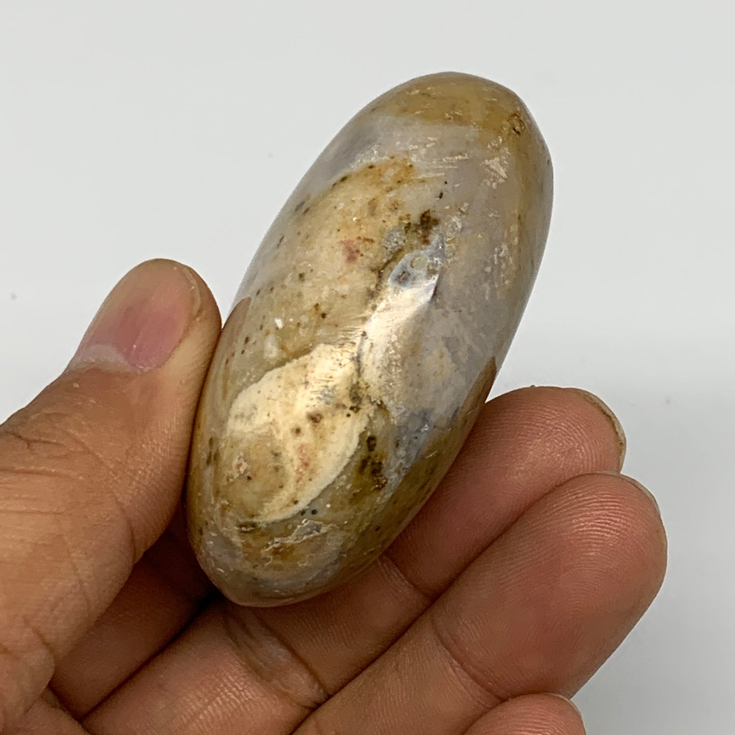 80.5g, 2.2"x1.5"x1", Yellow Ocean Jasper Palm-Stone @Madagascar, B18123