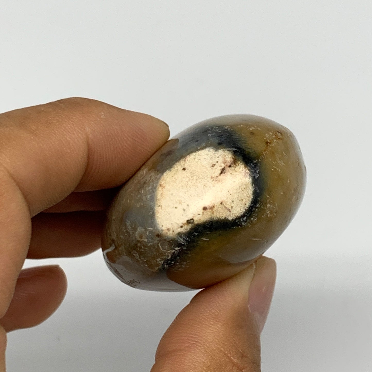 80.5g, 2.2"x1.5"x1", Yellow Ocean Jasper Palm-Stone @Madagascar, B18123