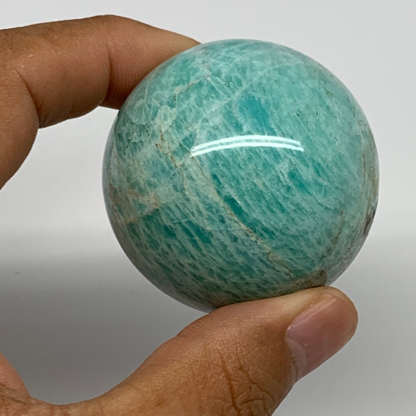 137.4g, 1.9" (47mm), Small Amazonite Sphere Ball Gemstone from Madagascar, B1579