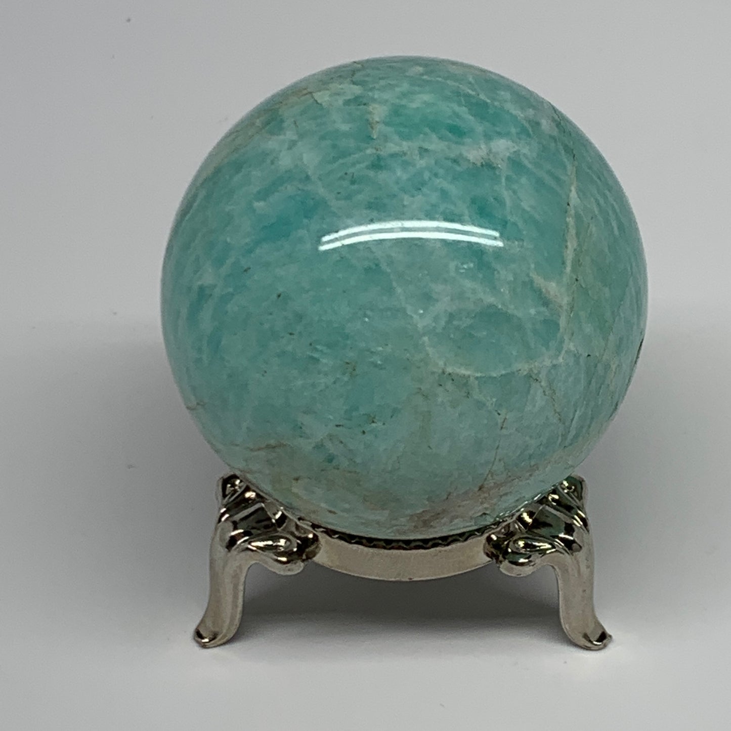 137.4g, 1.9" (47mm), Small Amazonite Sphere Ball Gemstone from Madagascar, B1579