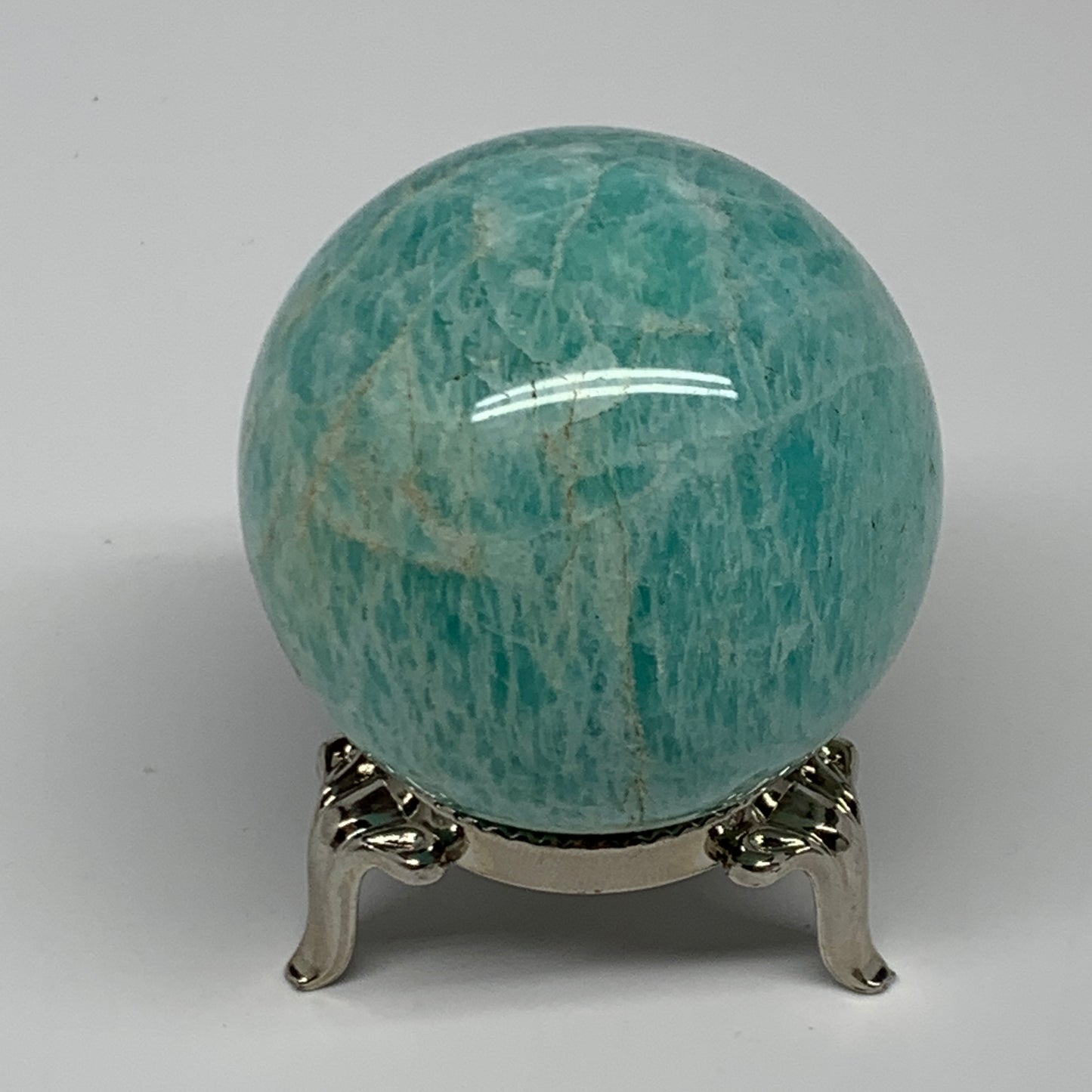 137.4g, 1.9" (47mm), Small Amazonite Sphere Ball Gemstone from Madagascar, B1579