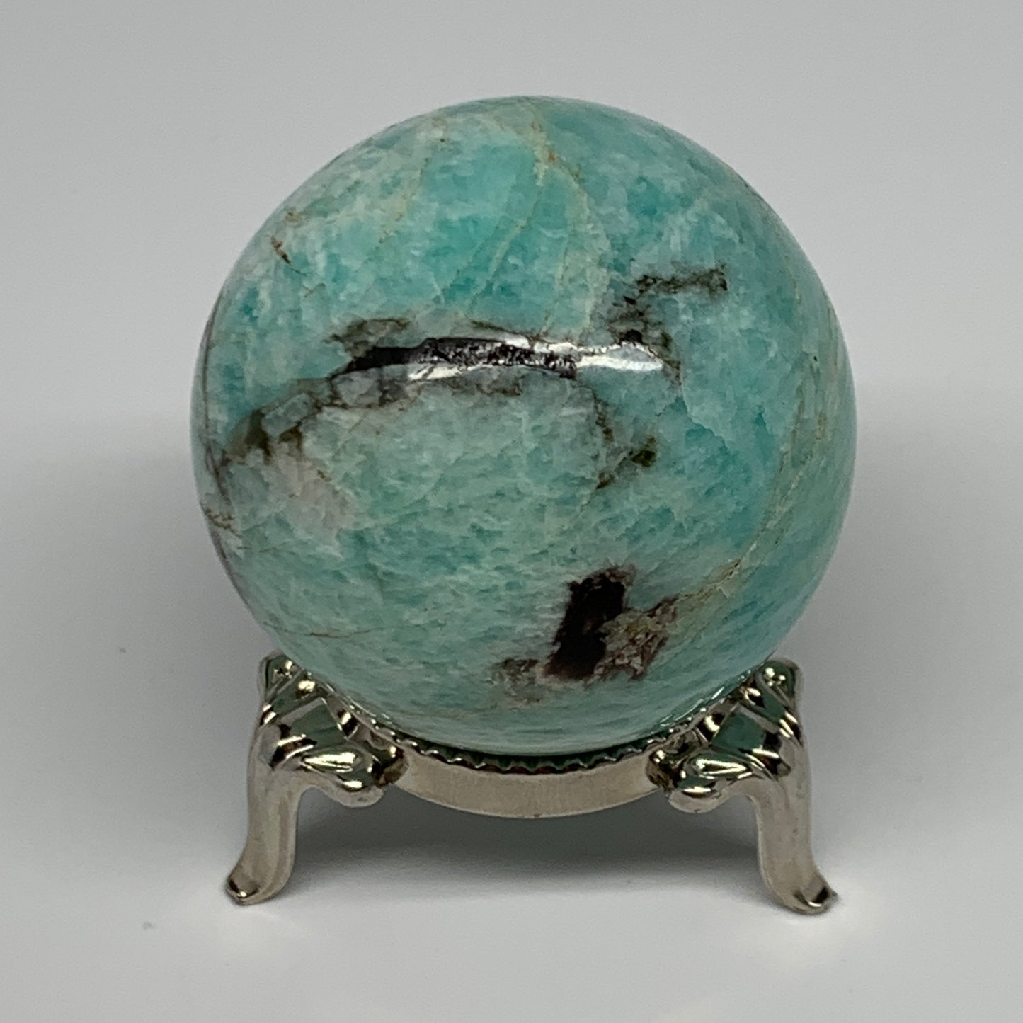 108.7g, 1.7" (44mm), Small Amazonite Sphere Ball Gemstone from Madagascar, B1579