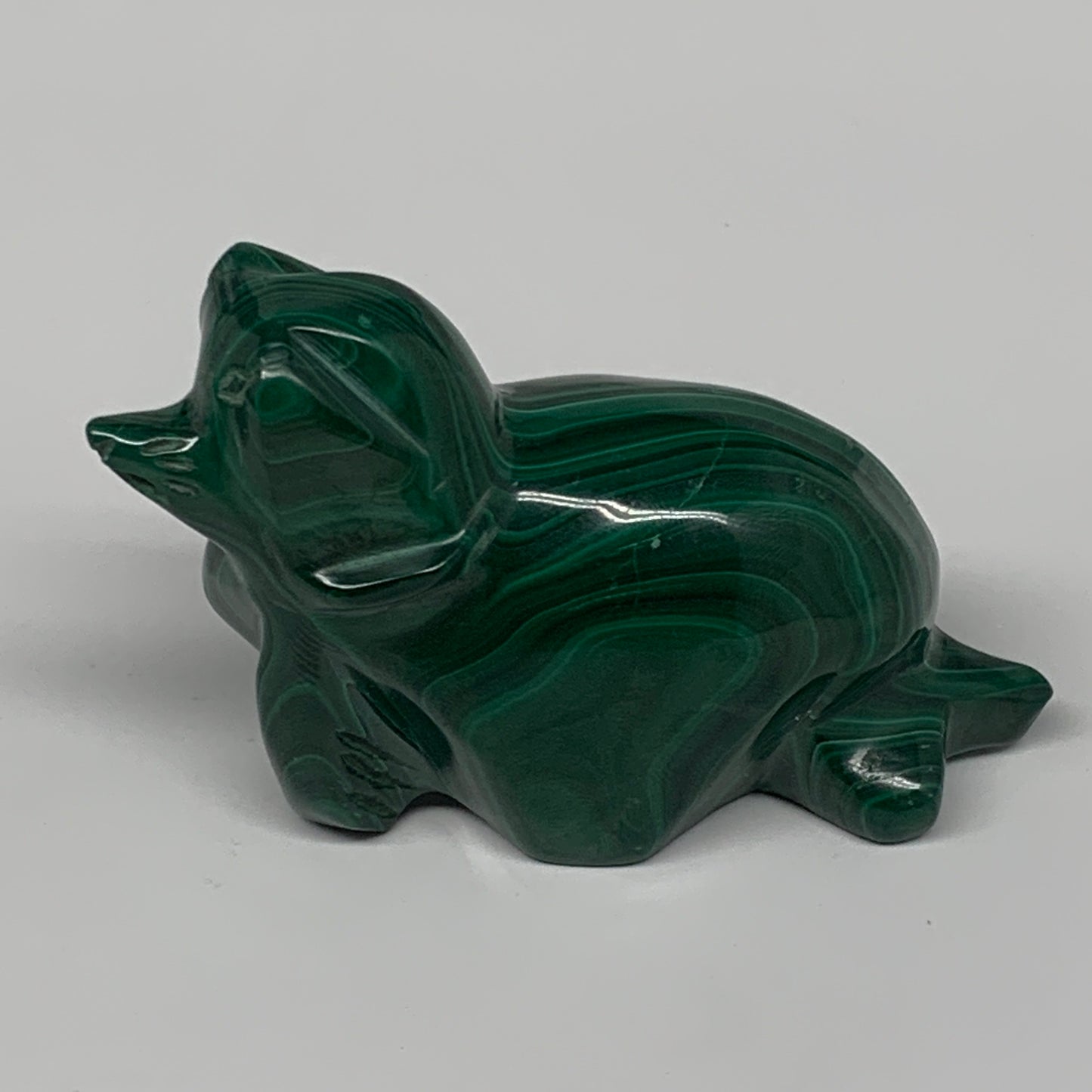 168.5g, 3.2"x1.2"x1.8" Solid Malachite Sea Lion Figurine @Congo, B7207