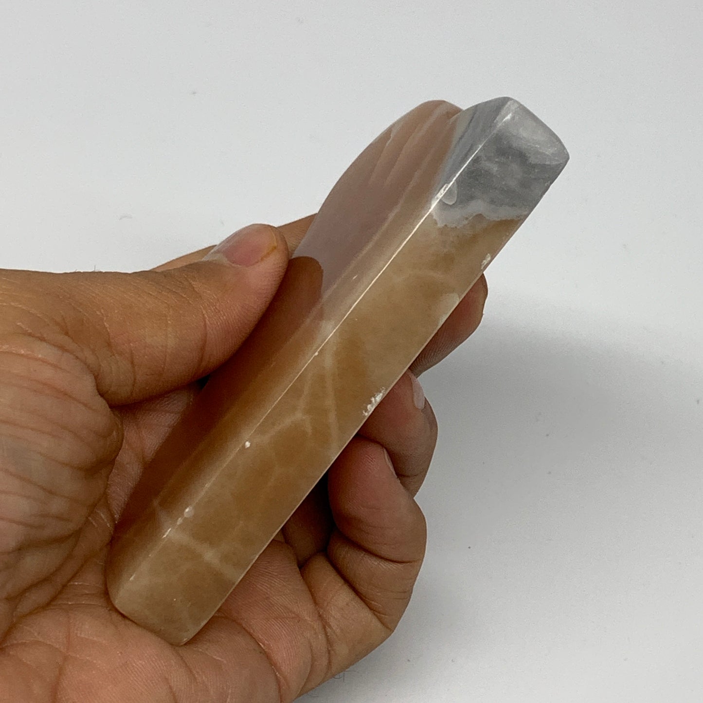 133.1g, 3.7"x2"x0.6", Natural Honey Calcite Cloud Crystal @Pakistan, B25295