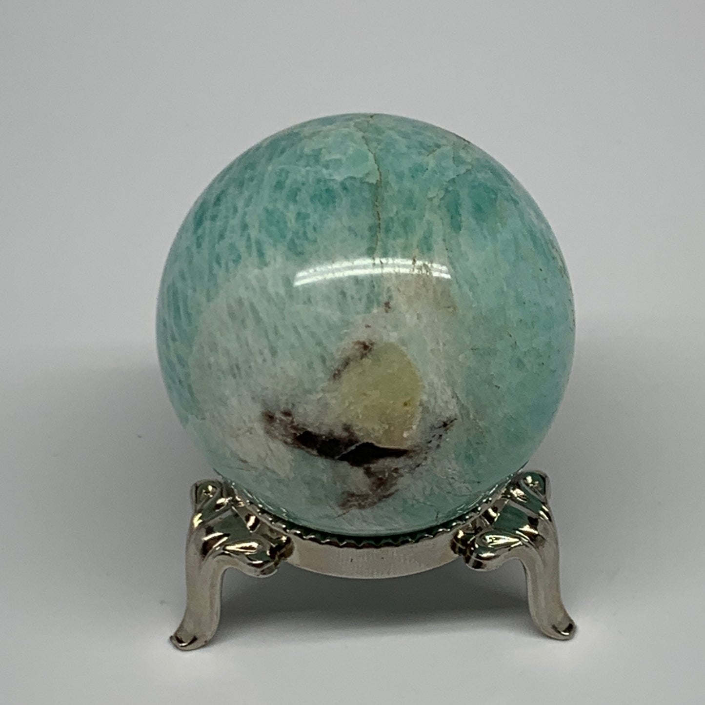 100.2g, 1.7" (42mm), Small Amazonite Sphere Ball Gemstone from Madagascar, B1579