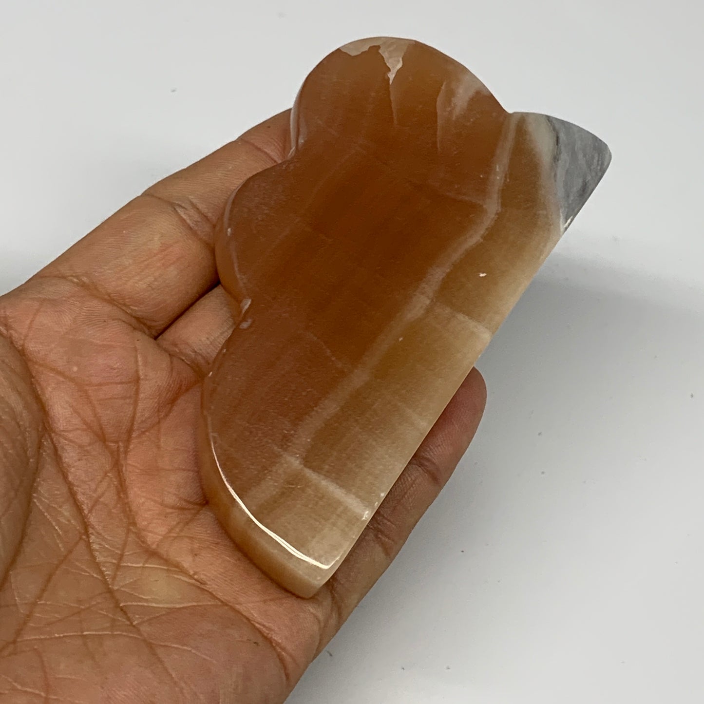 133.1g, 3.7"x2"x0.6", Natural Honey Calcite Cloud Crystal @Pakistan, B25295