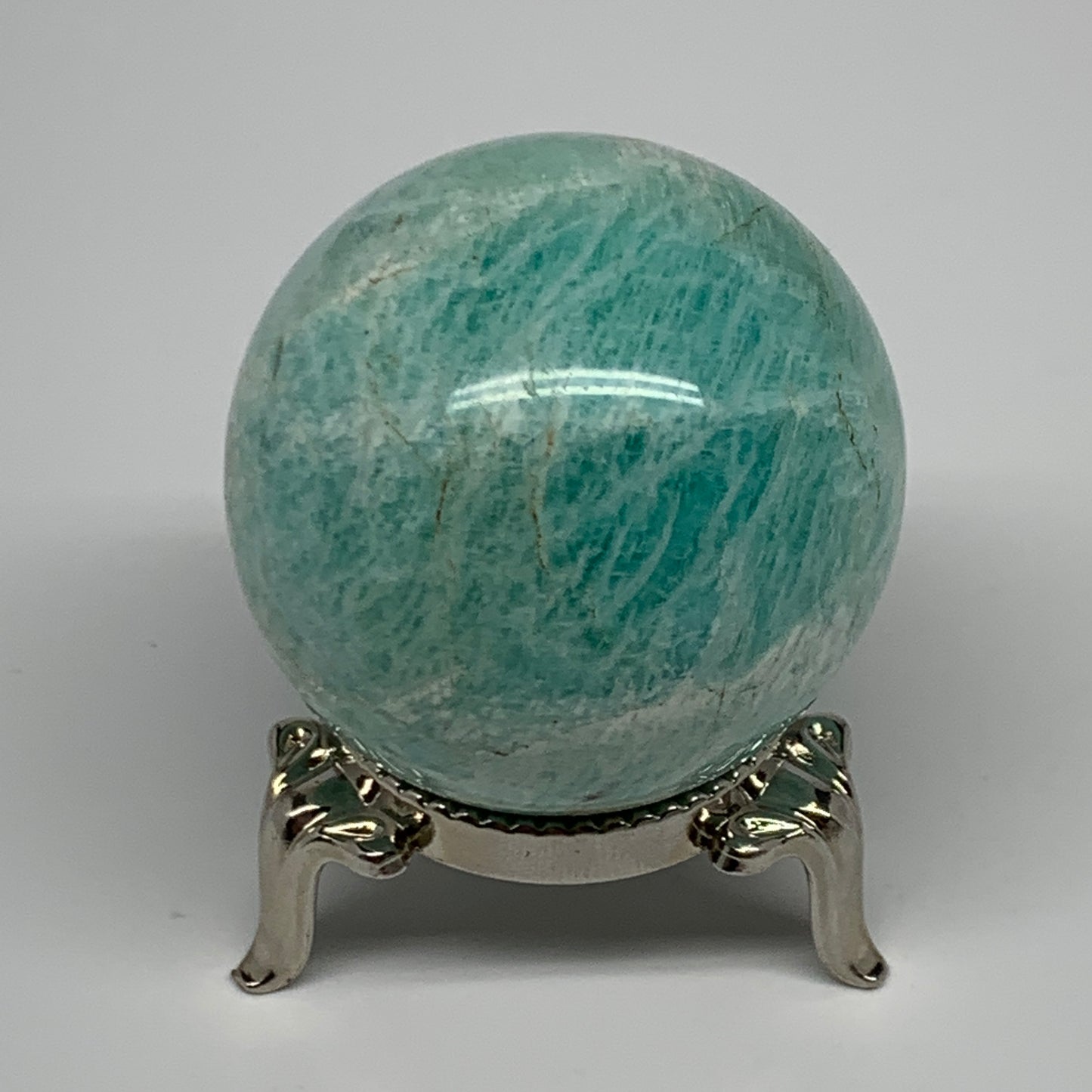 100.2g, 1.7" (42mm), Small Amazonite Sphere Ball Gemstone from Madagascar, B1579