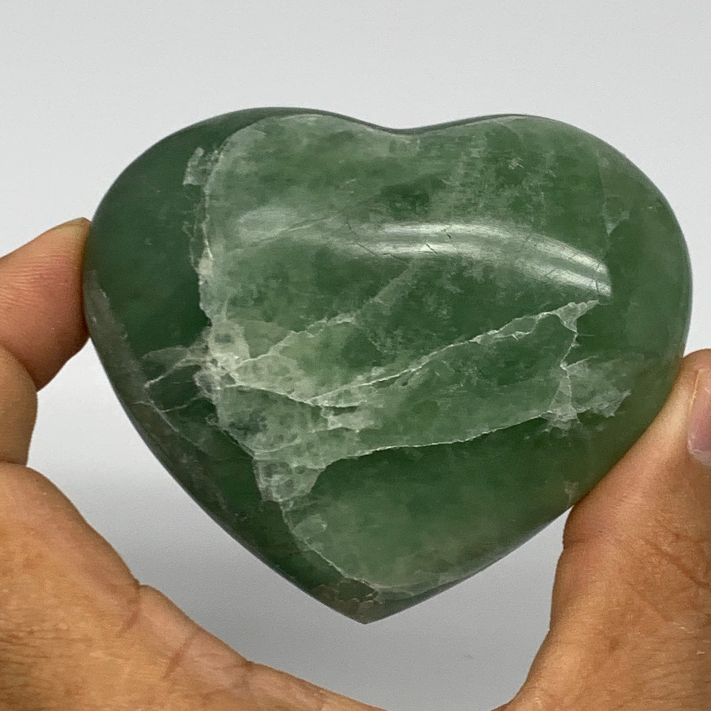 217.9g, 2.3" x 2.8" x 1.3" Fluorite Heart Healing Crystal @Madagascar, B17365