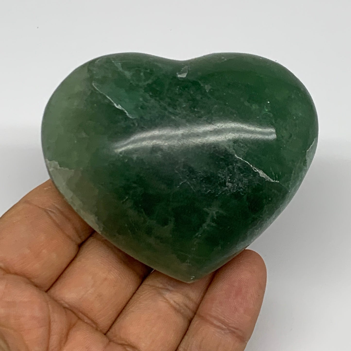 217.9g, 2.3" x 2.8" x 1.3" Fluorite Heart Healing Crystal @Madagascar, B17365