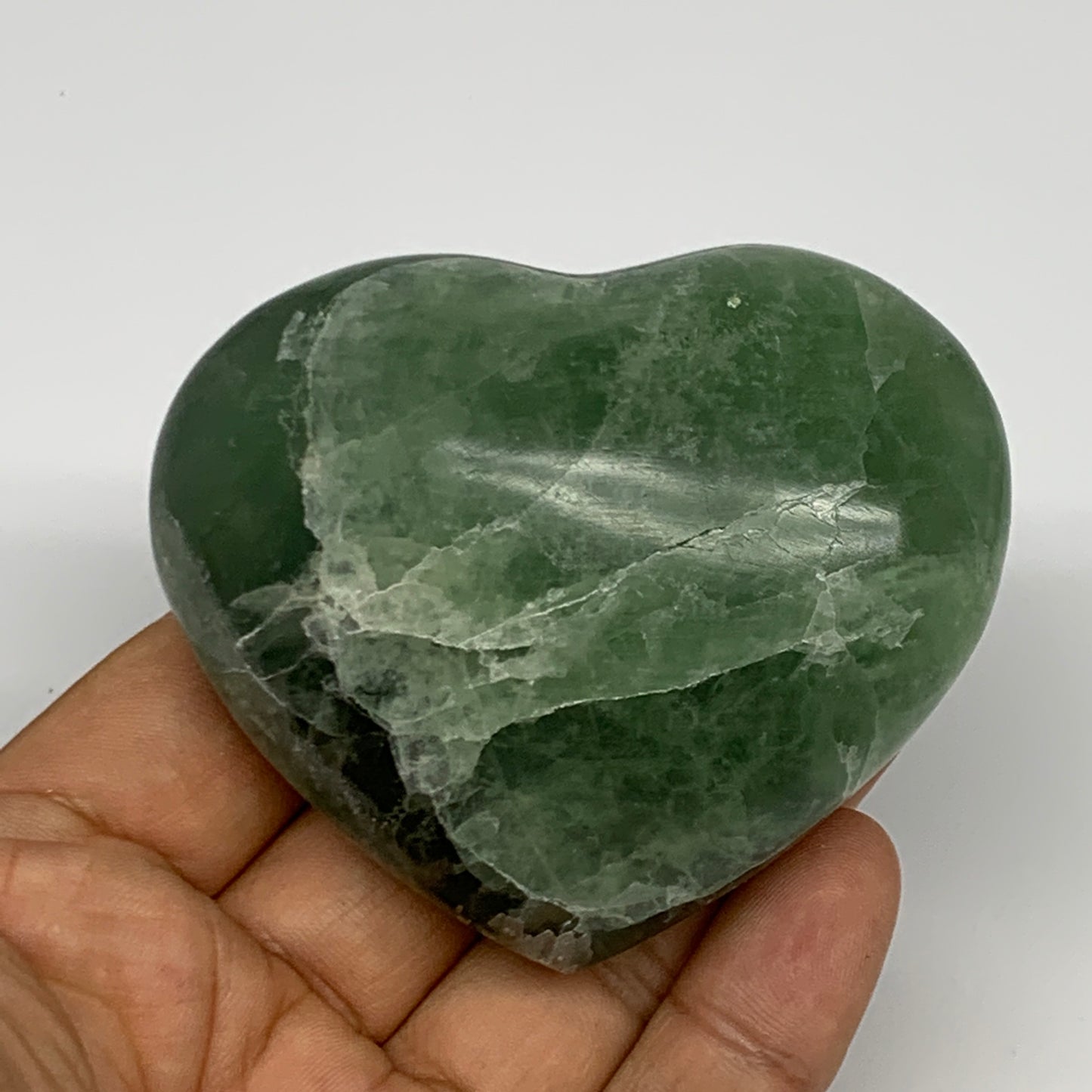 217.9g, 2.3" x 2.8" x 1.3" Fluorite Heart Healing Crystal @Madagascar, B17365