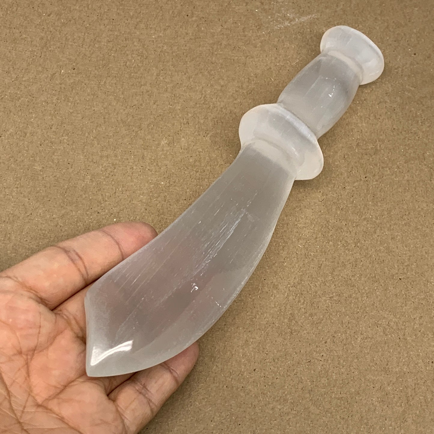 230g,8.75"x1.5"x0.9"Natural Selenite Crystal Knife (Satin Spar) @Morocco,B9179