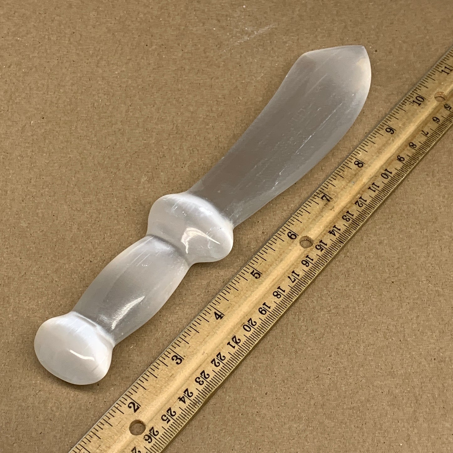 230g,8.75"x1.5"x0.9"Natural Selenite Crystal Knife (Satin Spar) @Morocco,B9179